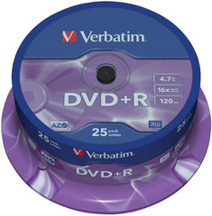 VERBATIM DVD+R AZO 4.7GB, 16x, spindle 25 ks