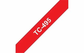 Laminovaná páska Brother, TC-495, červená / bílá