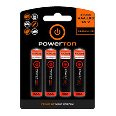 Powerton, alkalická AAA baterie, 1.5V, 4ks