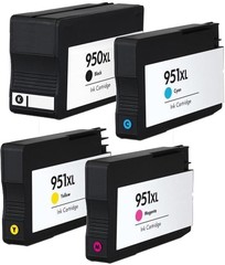 Kompatibilní inkousty s HP HP950XL černý + HP951XL modrý, červený a žlutý - s čipem