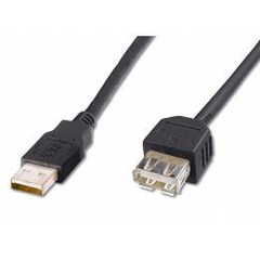 PremiumCord USB 2.0 kabel prodlužovací, A-A, 20cm, černý, KUPAA02BK