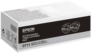 Originální toner Epson 0711, C13S050711, dvojbalení, černý