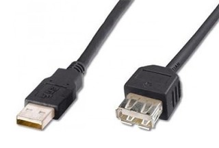 PremiumCord USB 2.0 kabel prodlužovací, A-A, 2m, černý, KUPAA2BK