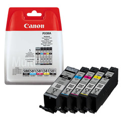Originální inkoust Canon PGI-580PGBK + CLI-581CMYK (2078C005), PGBK 11,2 + CMYK 4 x 5,6 ml.